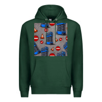 Sports Green scissor lift seamless pattern Premium Hoodie - BundleAndBundleShop