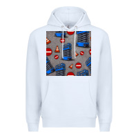 White scissor lift seamless pattern Premium Hoodie - BundleAndBundleShop