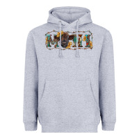 Heather Grey western mini black highland calf Heavyweight Hoodie - RanaPortraitStore