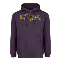 Plum western mini black highland calf Heavyweight Hoodie - RanaPortraitStore