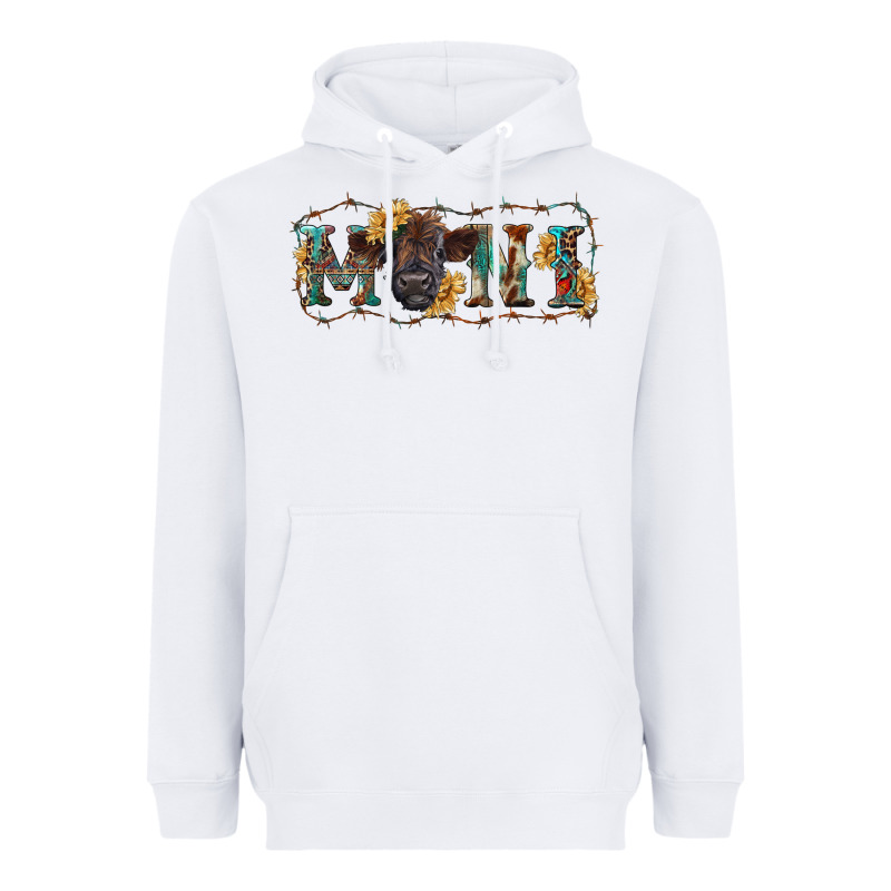 Western Mini Black Highland Calf Heavyweight Hoodie by RanaPortraitStore | Teevron