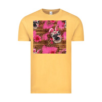 Vintage Mustard easter heifer with bunny ears seamless pattern Vintage Tee - Artiststas