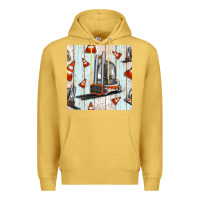 Antique Gold forklift seamless pattern Premium Hoodie - BundleAndBundleShop