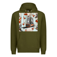 Army Green forklift seamless pattern Premium Hoodie - BundleAndBundleShop