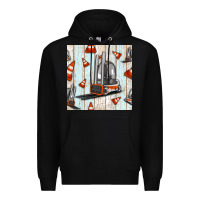 Black forklift seamless pattern Premium Hoodie - BundleAndBundleShop