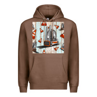 Chestnut forklift seamless pattern Premium Hoodie - BundleAndBundleShop