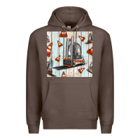Coffee forklift seamless pattern Premium Hoodie - BundleAndBundleShop