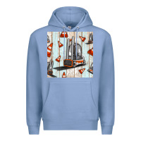 Colony Blue forklift seamless pattern Premium Hoodie - BundleAndBundleShop