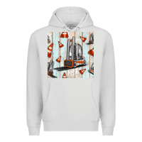 Dove Grey forklift seamless pattern Premium Hoodie - BundleAndBundleShop