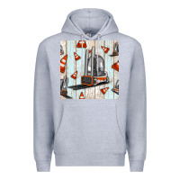 Heather Grey forklift seamless pattern Premium Hoodie - BundleAndBundleShop