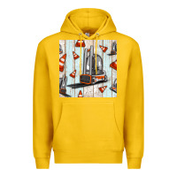 Lemon forklift seamless pattern Premium Hoodie - BundleAndBundleShop