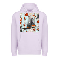 Lilac forklift seamless pattern Premium Hoodie - BundleAndBundleShop