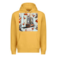 Mustard forklift seamless pattern Premium Hoodie - BundleAndBundleShop
