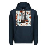 Navy forklift seamless pattern Premium Hoodie - BundleAndBundleShop