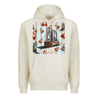 Oatmeal Heather forklift seamless pattern Premium Hoodie - BundleAndBundleShop