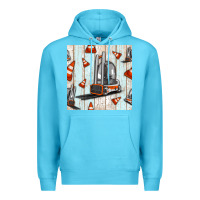 Ocean Blue forklift seamless pattern Premium Hoodie - BundleAndBundleShop