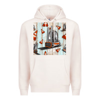 Pale Pink forklift seamless pattern Premium Hoodie - BundleAndBundleShop