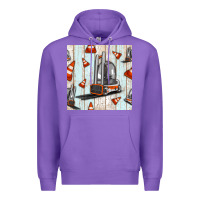 Purple forklift seamless pattern Premium Hoodie - BundleAndBundleShop
