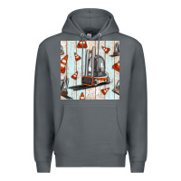 Rock forklift seamless pattern Premium Hoodie - BundleAndBundleShop