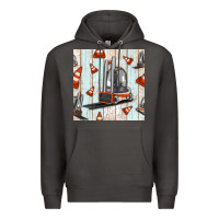 Smoke forklift seamless pattern Premium Hoodie - BundleAndBundleShop