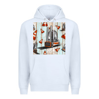White forklift seamless pattern Premium Hoodie - BundleAndBundleShop
