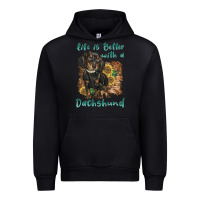 Black life is better with a dachshund Urban Hoodie - BarkalooDesign