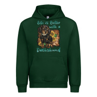 Forest Green life is better with a dachshund Urban Hoodie - BarkalooDesign