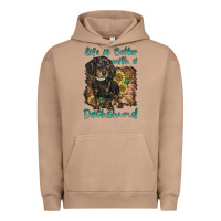 Pigment Burro life is better with a dachshund Urban Hoodie - BarkalooDesign