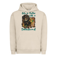 Pigment French Oak life is better with a dachshund Urban Hoodie - BarkalooDesign
