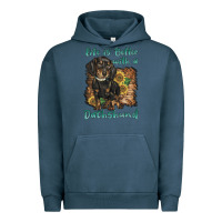 Pigment Midnight Navy life is better with a dachshund Urban Hoodie - BarkalooDesign