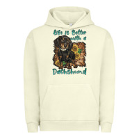 Pigment Pistachio life is better with a dachshund Urban Hoodie - BarkalooDesign
