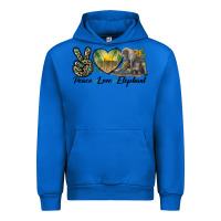 Cobalt Peace Love Elephant Urban Hoodie - LillyAllenDesigns