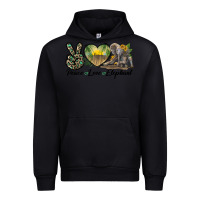 Foreset Green Peace Love Elephant Urban Hoodie - LillyAllenDesigns