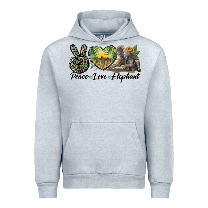 Peace Love Elephant Urban Hoodie by LillyAllenDesigns | Teevron