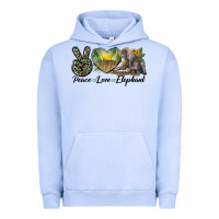 Pigment Grape Ice Peace Love Elephant Urban Hoodie - LillyAllenDesigns