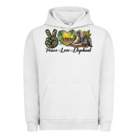 Pigment Lunar Rock Peace Love Elephant Urban Hoodie - LillyAllenDesigns