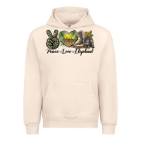 Sandshell Peace Love Elephant Urban Hoodie - LillyAllenDesigns