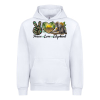 White Peace Love Elephant Urban Hoodie - LillyAllenDesigns