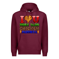 Burgundy i love you more than chicken nuggets Premium Hoodie - AdoDesignShop