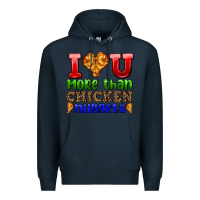 Navy i love you more than chicken nuggets Premium Hoodie - AdoDesignShop