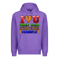 Purple i love you more than chicken nuggets Premium Hoodie - AdoDesignShop