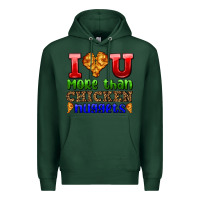 Sports Green i love you more than chicken nuggets Premium Hoodie - AdoDesignShop