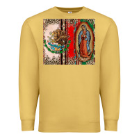 Antique Gold Virgin Mary Mexican Flag Premium Sweatshirt - CTS Tumbler Store