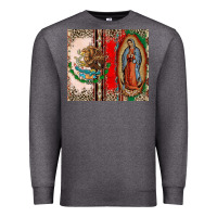 Charcoal Heather Virgin Mary Mexican Flag Premium Sweatshirt - CTS Tumbler Store