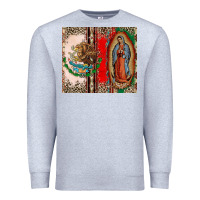 Heather Grey Virgin Mary Mexican Flag Premium Sweatshirt - CTS Tumbler Store