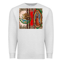 Oatmeal Heather Virgin Mary Mexican Flag Premium Sweatshirt - CTS Tumbler Store