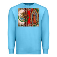 Ocean Blue Virgin Mary Mexican Flag Premium Sweatshirt - CTS Tumbler Store