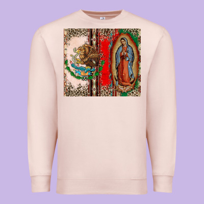 Virgin Mary Mexican Flag Premium Sweatshirt Designed By Cts Tumbler Store