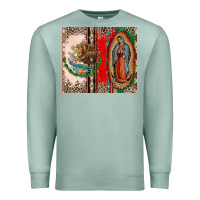Seafoam Virgin Mary Mexican Flag Premium Sweatshirt - CTS Tumbler Store