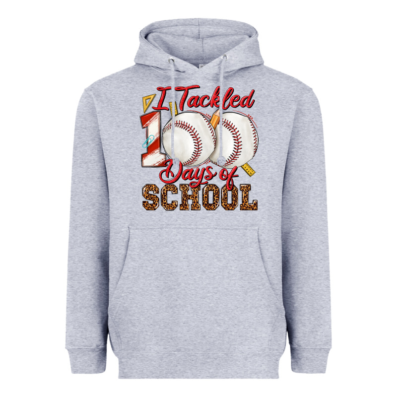 I Tackled 100days Of School Baseball Heavyweight Hoodie by texasbilliewilder | Teevron